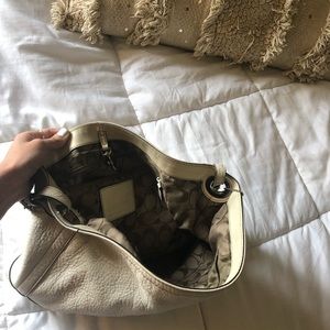 White Leather Eggwhite Coach Purse